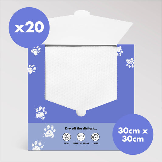 Mini Eco Dog Drying Towels – Disposable Paw & Face Towels