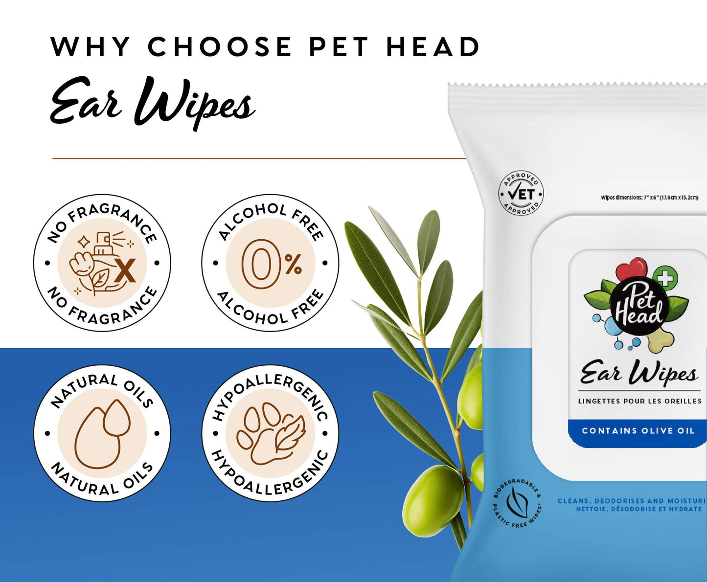 Pet Head Health Ear Wipes (Pack of 30)
