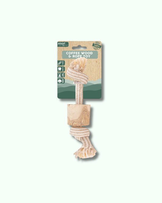Coffee Wood & Hemp Rope Toy