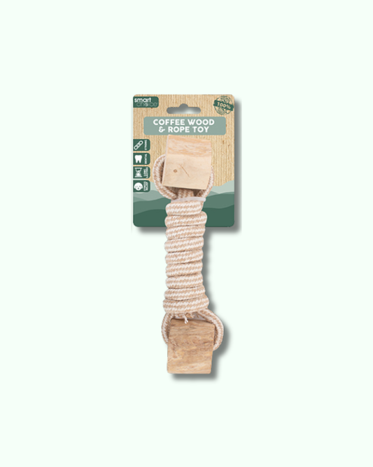 Coffee Wood & Hemp Rope Toy