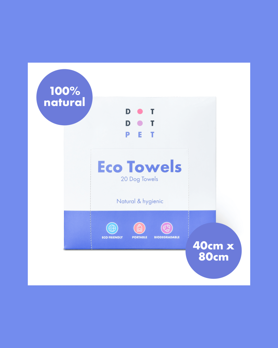 Biodegradable Super-Absorbent Pet Eco Towels – 20 Pack