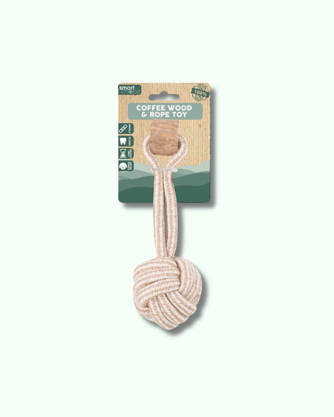Coffee Wood & Hemp Rope Toy