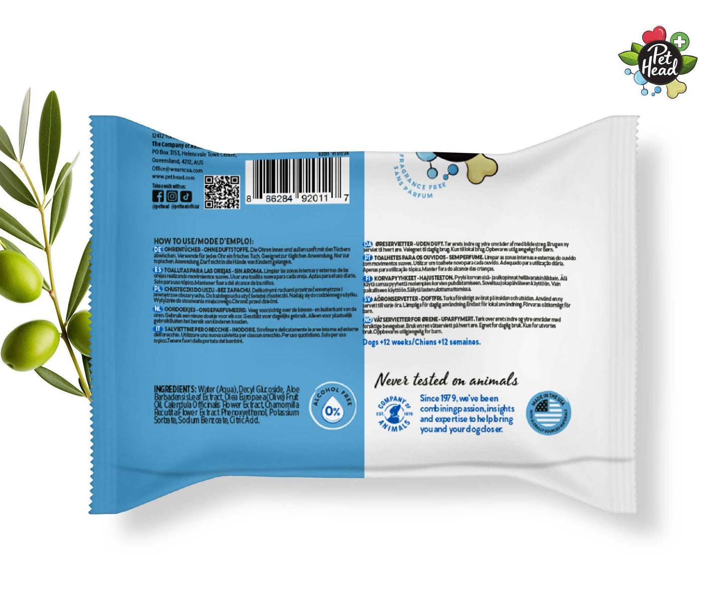 Pet Head Health Ear Wipes (Pack of 30)