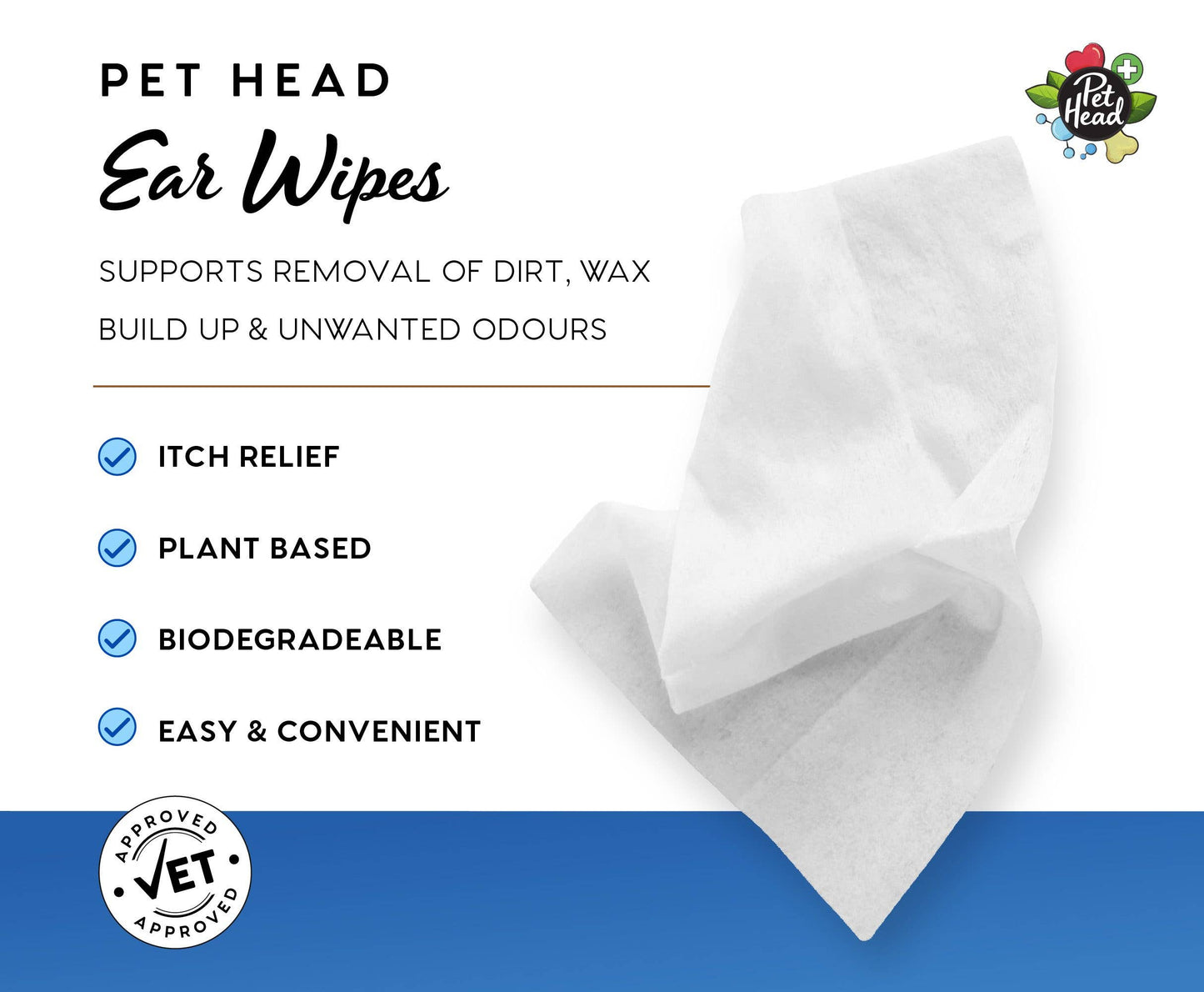 Pet Head Health Ear Wipes (Pack of 30)